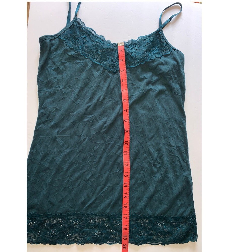 Maurices Camisole Teal Lace Trim Spaghetti Strap Tank Top Women's Medium - Picture 6 of 10